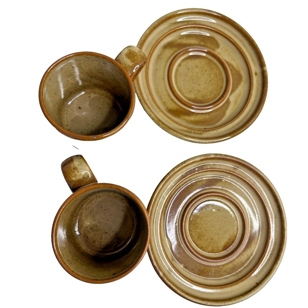 Dansk Vintage Dansk Nielstone Cup and Saucer Brown Set 2 Japan Brown